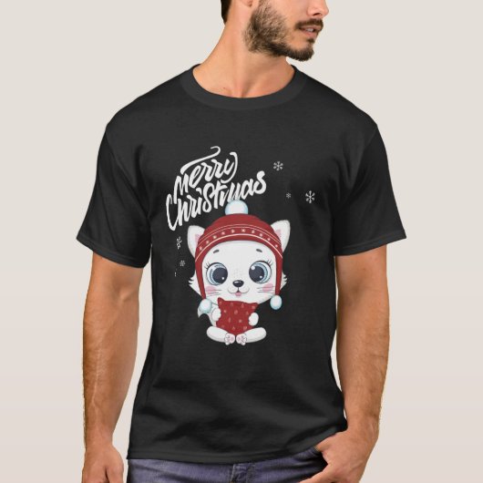 Cute Cat Christmas Top Kitten  Santa s Cat Charact Tシャツ (正面)