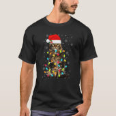 Cute Cat Christmas Tree Lights Santa Cat Ugly Xma Tシャツ (正面)