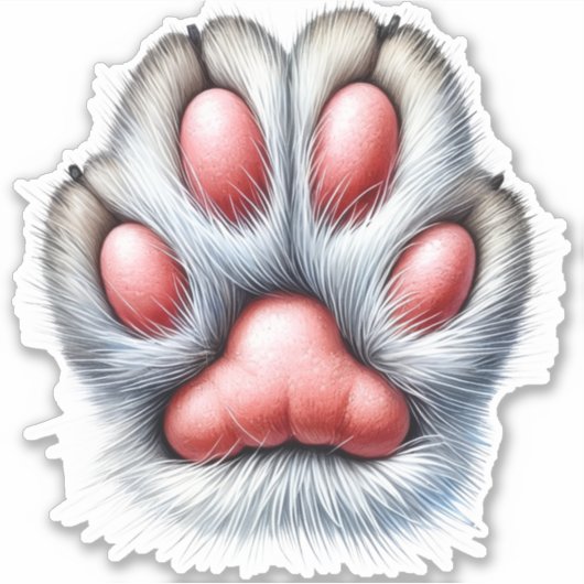 Cute cat claw custom-cut vinyl sticker – decorate  シール (正面)