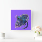 Cute Cat Clock Design スクエア壁時計 (ホーム)