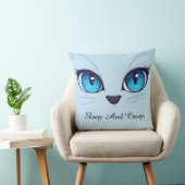 Cute Cat Close Up Blue Eyes Kitty Illustratio クッション (椅子)