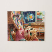 Cute Cat Coder Achievement Jigsaw Puzzle ジグソーパズル (横)