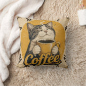 Cute Cat Coffee クッション (ブランケット)
