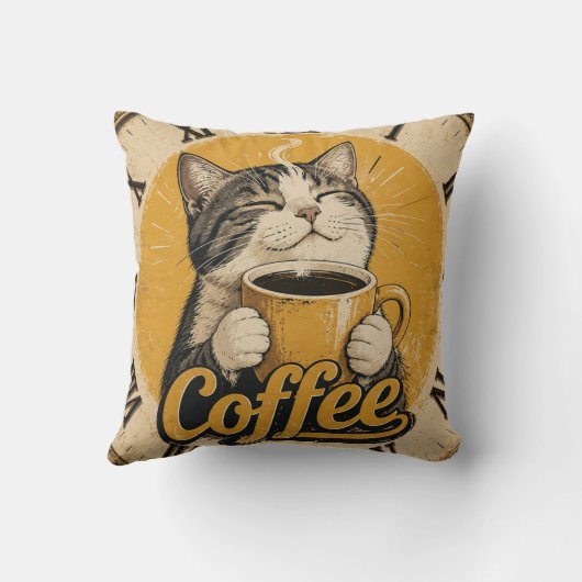 Cute Cat Coffee クッション (裏面)