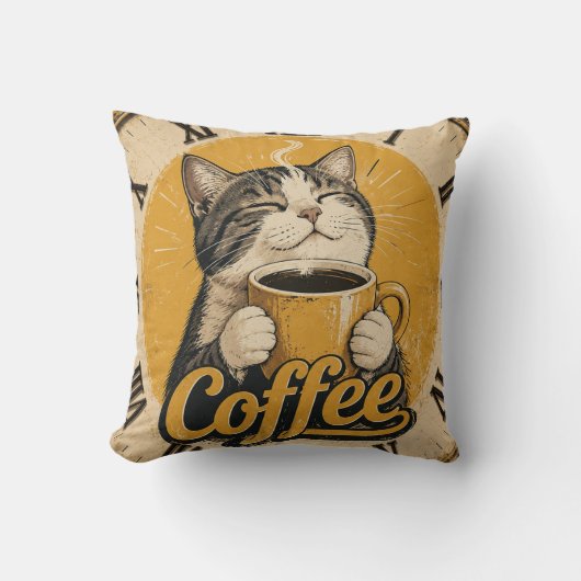 Cute Cat Coffee クッション (正面)