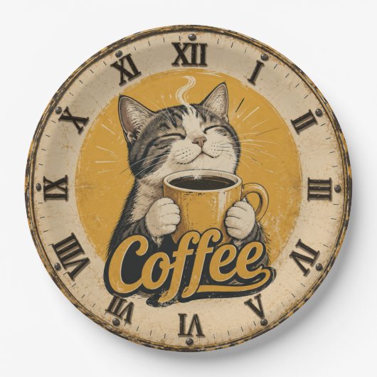 Cute Cat Coffee ペーパープレート (正面)
