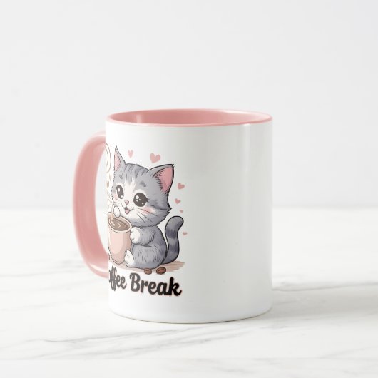 Cute Cat - Coffee Break - マグカップ (正面左)
