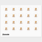 Cute Cat Coffee – Cozy Orange Cat Drinking Coffee  ハートシール (シート)