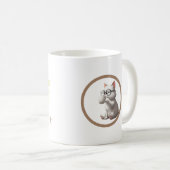 Cute Cat "Coffee Time" Typography Art Mug コーヒーマグカップ (正面右)
