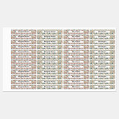 Cute Cat Collage Beige Blue Pink Pattern Name ラベル (シート)