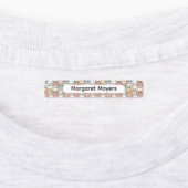 Cute Cat Collage Beige Blue Pink Pattern Name ラベル (貼付)