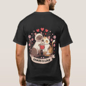 Cute Cat Couple Sticker for Romantic Gift or Cozy Tシャツ (裏面)