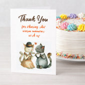 Cute Cat Couple Wedding Thank You サンキューカード