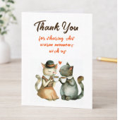 Cute Cat Couple Wedding Thank You サンキューカード