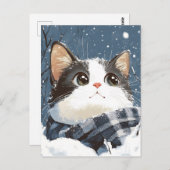 Cute cat cozy winter snow ポストカード (正面/裏面)