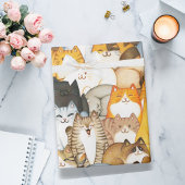 Cute Cat Crowd Wrapping Paper for Cat Lovers ラッピングペーパー