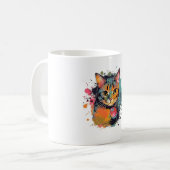 cute cat design コーヒーマグカップ (正面左)