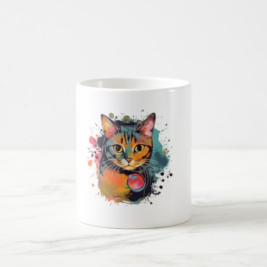 cute cat design コーヒーマグカップ (中央)