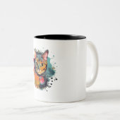 cute cat design ツートーンマグカップ (正面右)
