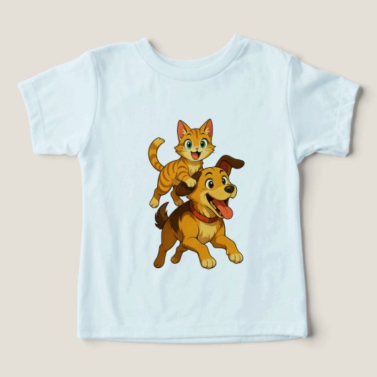 Cute Cat & Dog Kids T-Shirt -Perfect Beautif Gift  (デザイン正面)