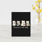 Cute Cat Doing Social Worker Stuff Mental Health カード (黄色い花)