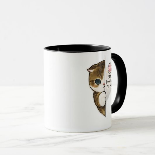 Cute Cat Don’t Touch My Mug Coffee Mug マグカップ (正面右)