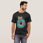 Cute Cat Donut Graphic Tees Men Women Boys Girls Tシャツ (正面フル)
