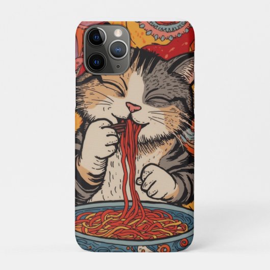 Cute Cat Eating Ramen Case-Mate iPhoneケース (裏)