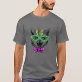 Cute Cat Face Funny Character Mardi Gras Carnival Tシャツ (正面)