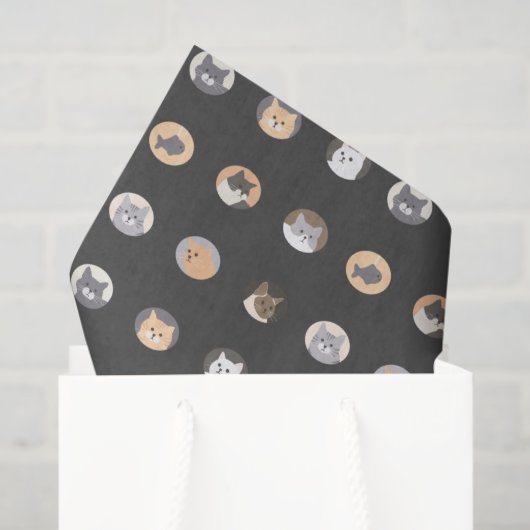 Cute Cat Face Tissue Paper with Cat Pattern 薄葉紙 (ギフトバッグ)