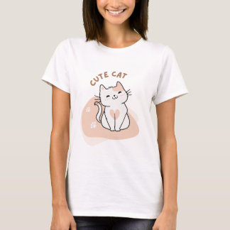 Cute Cat Face Women’s Shorts – Kawaii Kitty Summer Tシャツ
