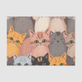 Cute Cat Faces Illustrated Pattern 薄葉紙 (正面)