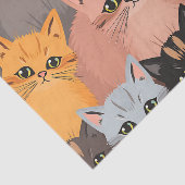 Cute Cat Faces Illustrated Pattern 薄葉紙 (詳細)