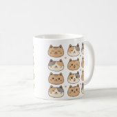 Cute Cat Faces Neutral Pattern Gift コーヒーマグカップ (正面右)