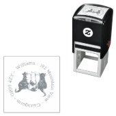 Cute Cat Family Address Self-inking Stamp セルフインキングスタンプ (インサイチュ)