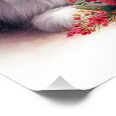 Cute cat flowers painting ポスター (コーナー)