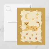 Cute Cat Folk Art  - Artist Postcard ポストカード (正面/裏面)
