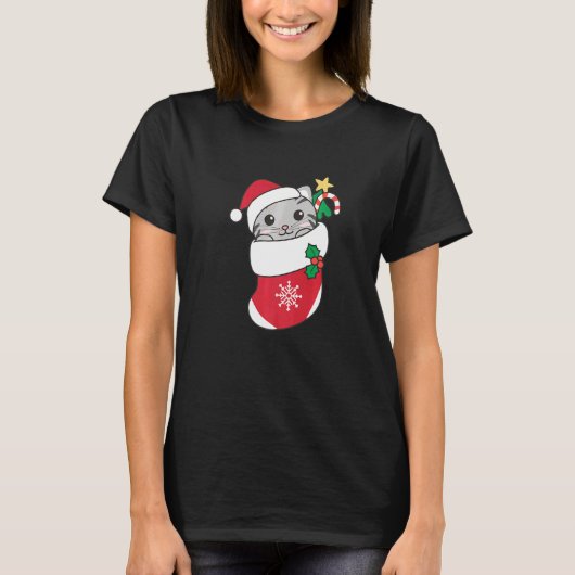 Cute Cat For Christmas Cat  6 Tシャツ (正面)