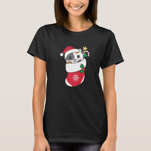 Cute Cat For Christmas Cat 9 Tシャツ (正面)