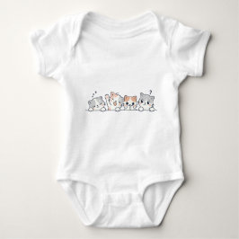 Cute Cat Friends Baby Bodysuit ベビーボディスーツ