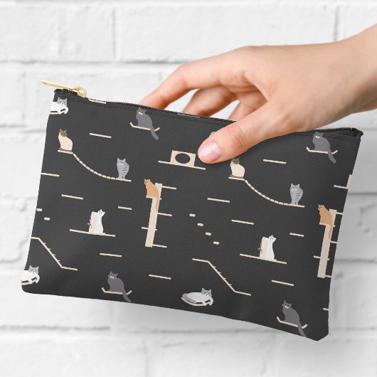 Cute Cat Furniture Pattern Zipper Pouch アクセサリーポーチ