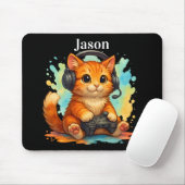 cute cat gamer Mousepad マウスパッド (マウス)