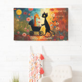 Cute Cat Giraffe Baby Shower 横断幕 (インサイチュ)