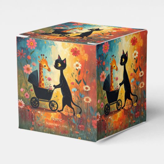 Cute Cat Giraffe Favor Box フェイバーボックス (正面サイド)