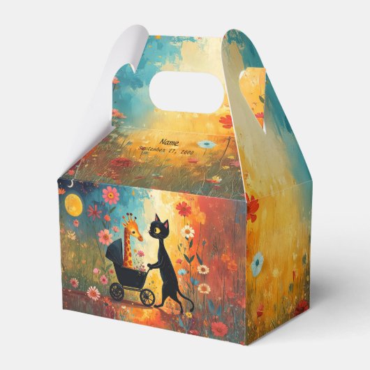 Cute Cat Giraffe Favor Box フェイバーボックス (正面サイド)