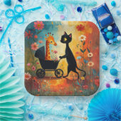 Cute Cat Giraffe Paper Plate ペーパープレート (パーティー)