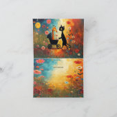 Cute Cat Giraffe Thank You Card サンキューカード (内部)