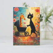 Cute Cat Giraffe Thank You Card サンキューカード (スタンド正面)