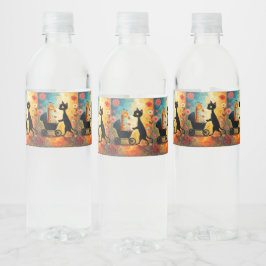 Cute Cat Giraffe Water Bottle Label ペットボトルラベル