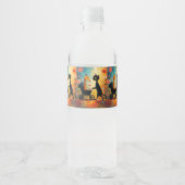 Cute Cat Giraffe Water Bottle Label ペットボトルラベル (正面)